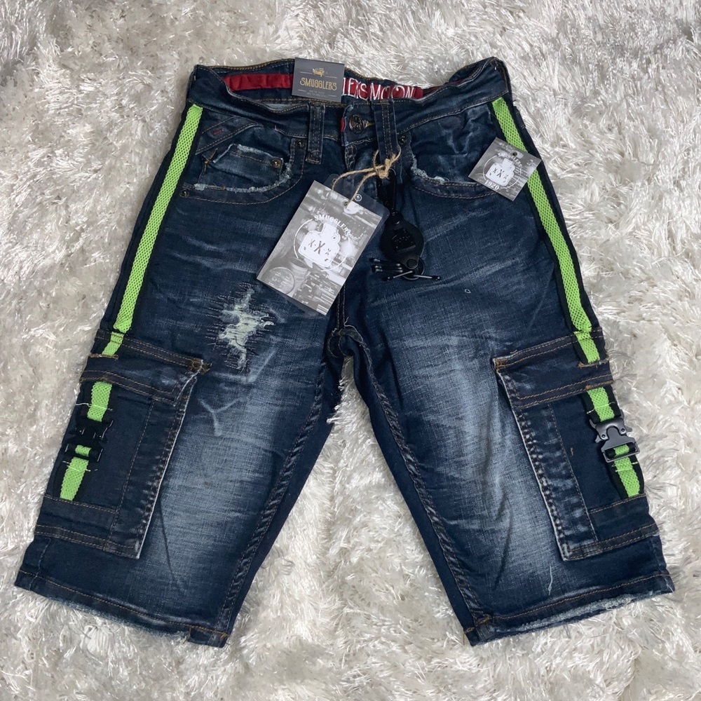 Smuggler’s Moon Men’s Distressed Butterfly Denim Shorts